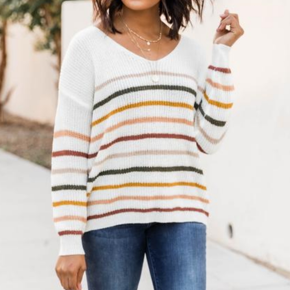 PInk Lily STRIPE MULTI SWEATER